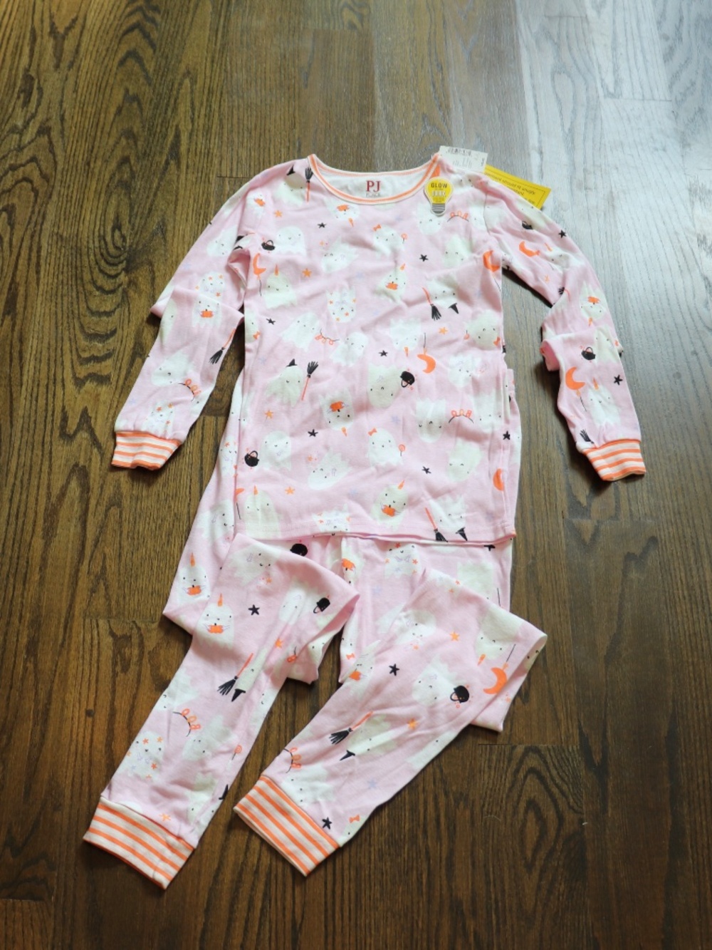 Girls NWT Pink Azalea Halloween Ghost Glow in the Dark Pajamas Size 12 Spooky